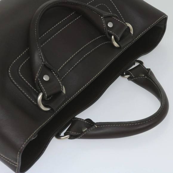 CELINE Hand Bag Leather Brown Auth bs10411 - Picture 6 of 16